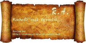 Radványi Arnold névjegykártya